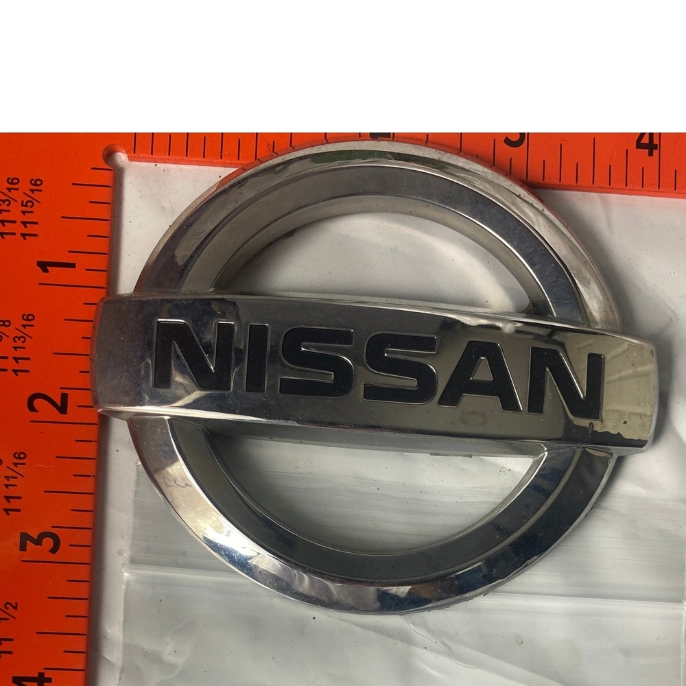 Nissan Chrome Silver Front Grille Rear Trunk Logo Emblem 3.75 Inch Diameter